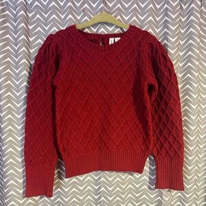 Janie and Jack | Diamond Textured Sweater in Deep Ruby, size 5